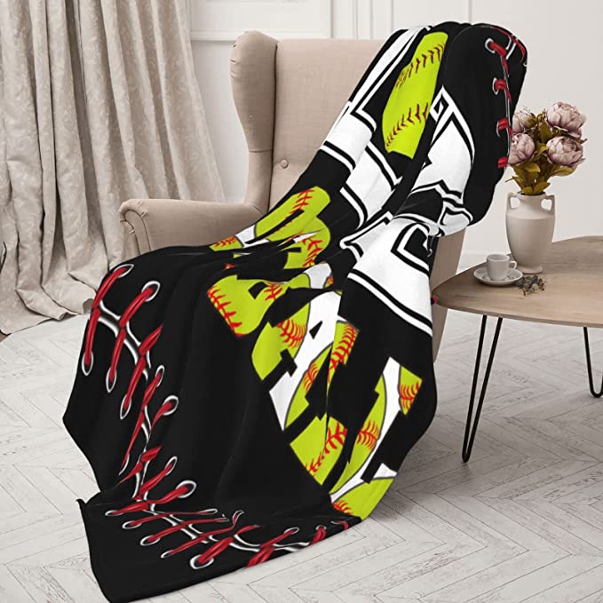 Softball Soft Throw Blanket, Blanket All Season For Bed Sofa