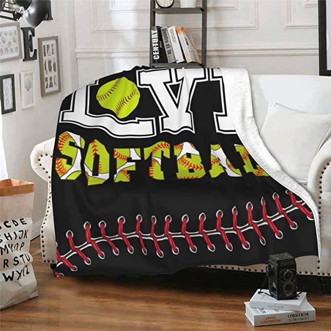 Softball Soft Throw Blanket, Blanket All Season For Bed Sofa