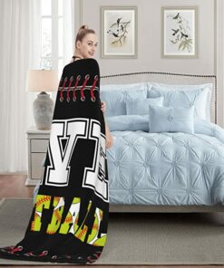 Softball Soft Throw Blanket, Blanket All Season For Bed Sofa