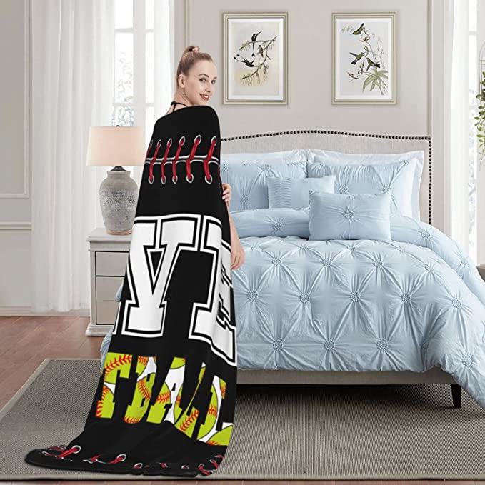 Softball Soft Throw Blanket, Blanket All Season For Bed Sofa