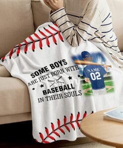 Some Boys Are Just Born With Baseball In Their Souls - Customized Blanket For Adult Kid Family Birthday Gifts Boys