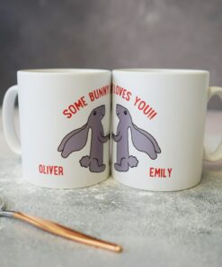 Some Bunny Loves You Mug, Personalised Mug, Valentines Mug, Anniversary Mug, Matching Mugs, Gifts For Couples