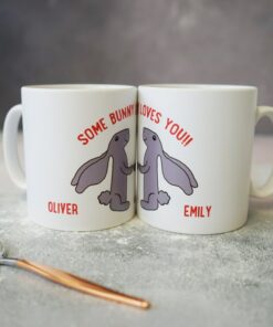 Some Bunny Loves You Mug, Personalised Mug, Valentines Mug, Anniversary Mug, Matching Mugs, Gifts For Couples
