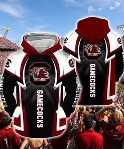 South Carolina Gamecocks Nfl Football Red Black White 3D All Over Print Zip Up Hoodie Option