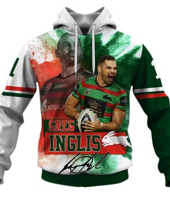 South Sydney Rabbitohs Greg Inglis Nrl 3D Hoodie Zip Hoodie, Nrl 3D All Over Print Hoodie Zip Hoodie