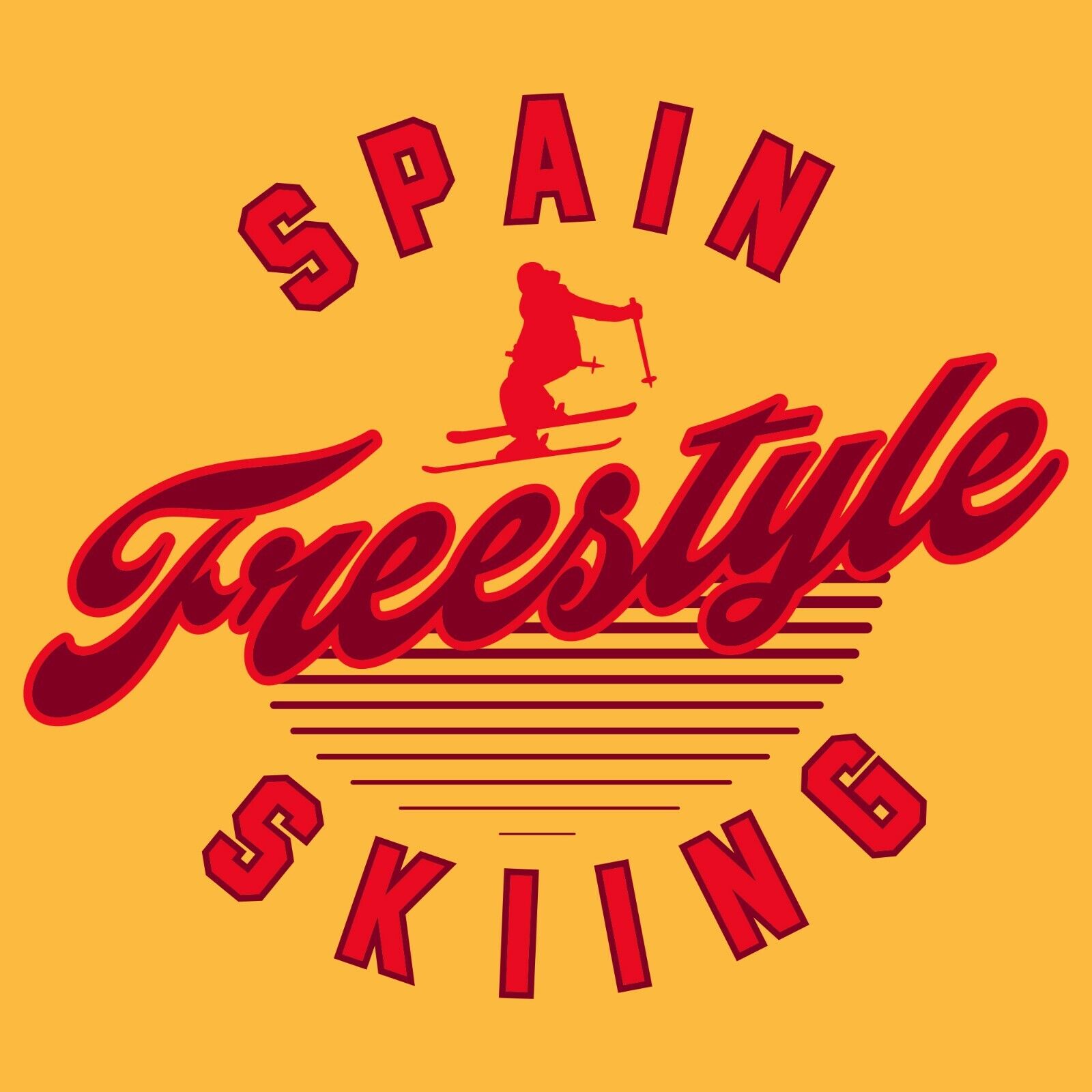 Spain Freestyle Skiing - Winter Sports Shirt Sweatshirt Pullover Hoodie Reprinted Full Color Full Size