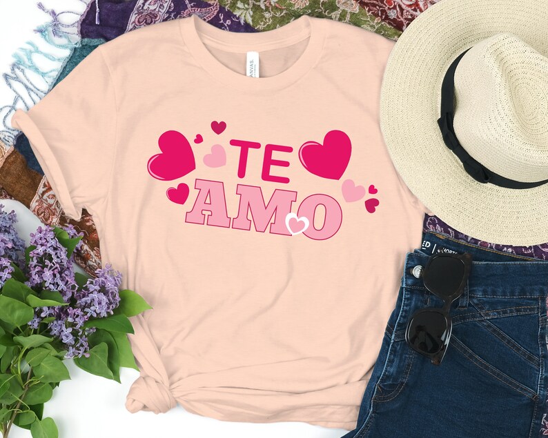 Spanish I Love You Te Amo Shirt, Party Shirt, Funny Valentines Day Shirt, Mexican Shirt, Boyfriend Girlfriend Shirts, Valentines Day Gif - Image 3