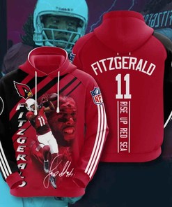 Sports American Football Nfl Arizona Cardinals Larry Fitzgerald 3D All Over Print Zip Up Hoodie Option