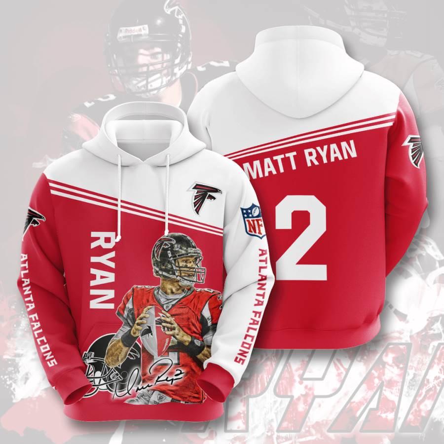 Sports American Football Nfl Atlanta Falcons Matt Ryan 3D All Over Print Zip Up Hoodie Option