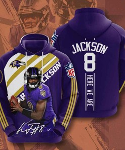Sports American Football Nfl Baltimore Ravens Lamar Jackson 3D All Over Print Zip Up Hoodie Option