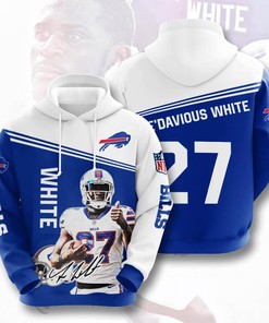 Sports American Football Nfl Buffalo Bills Tredavious White Usa 27 For Fans 3D All Over Print Zip Up Hoodie Option