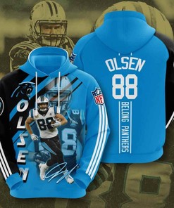 Sports American Football Nfl Carolina Panthers Greg Olsen 3D All Over Print Zip Up Hoodie Option