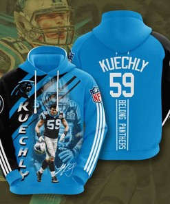 Sports American Football Nfl Carolina Panthers Luke Kuechly 3D All Over Print Zip Up Hoodie Option