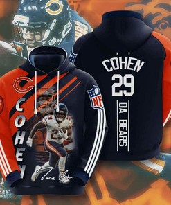 Sports American Football Nfl Chicago Bears Tarik Cohen 3D All Over Print Zip Up Hoodie Option