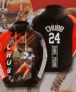 Sports American Football Nfl Cleveland Browns Nick Chubb 3D All Over Print Zip Up Hoodie Option