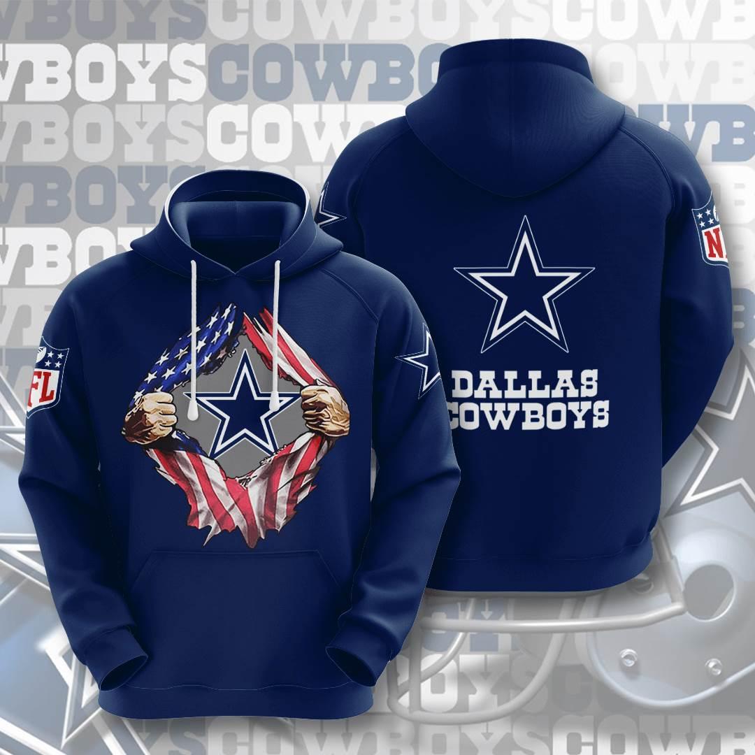 Sports American Football Nfl Dallas Cowboys 3D All Over Print Zip Up Hoodie Option