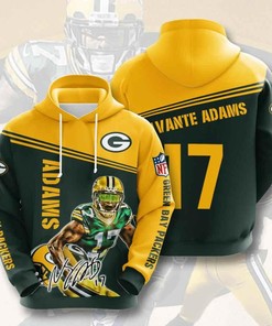 Sports American Football Nfl Green Bay Packers Davante Adams 3D All Over Print Zip Up Hoodie Option