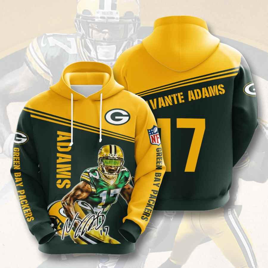 Sports American Football Nfl Green Bay Packers Davante Adams 3D All Over Print Zip Up Hoodie Option