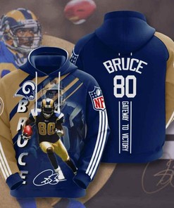 Sports American Football Nfl Los Angeles Rams Isaac Bruce 3D All Over Print Zip Up Hoodie Option