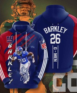 Sports American Football Nfl New York Giants Saquon Barkley 3D All Over Print Zip Up Hoodie Option
