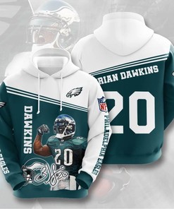 Sports American Football Nfl Philadelphia Eagles Brian Dawkins 3D All Over Print Zip Up Hoodie Option