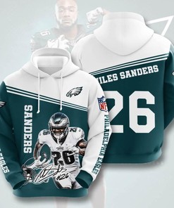Sports American Football Nfl Philadelphia Eagles Miles Sanders 3D All Over Print Zip Up Hoodie Option