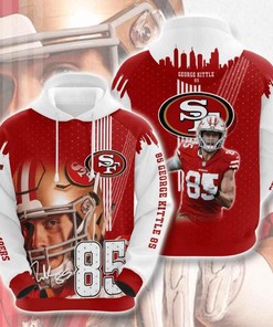 Sports American Football Nfl San Francisco 49Ers George Kittle 3D All Over Print Zip Up Hoodie Option