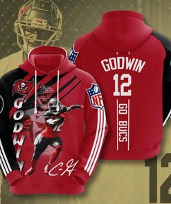 Sports American Football Nfl Tampa Bay Buccaneers Chris Godwin 3D All Over Print Zip Up Hoodie Option