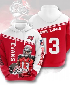 Sports American Football Nfl Tampa Bay Buccaneers Mike Evans 3D All Over Print Zip Up Hoodie Option