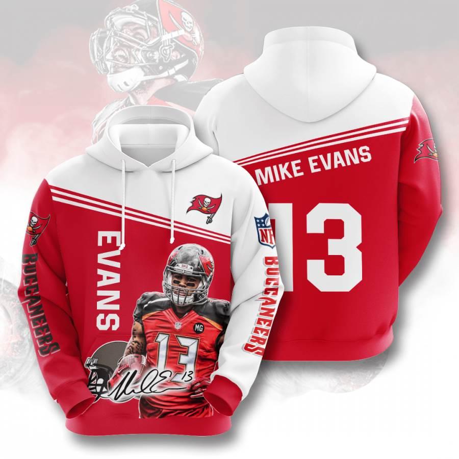 Sports American Football Nfl Tampa Bay Buccaneers Mike Evans 3D All Over Print Zip Up Hoodie Option