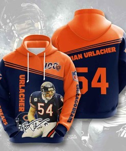 Sports American Nfl Chicago Bears Brian Urlacher 3D All Over Print Zip Up Hoodie Option