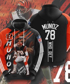 Sports American Nfl Cincinnati Bengals Anthony Muoz 3D All Over Print Zip Up Hoodie Option