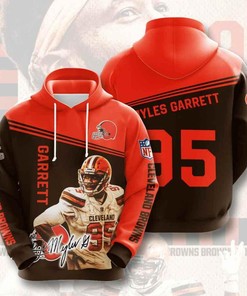 Sports American Nfl Cleveland Browns Myles Garrett 3D All Over Print Zip Up Hoodie Option
