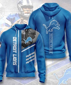 Sports American Nfl Detroit Lions 3D All Over Print Zip Up Hoodie Option