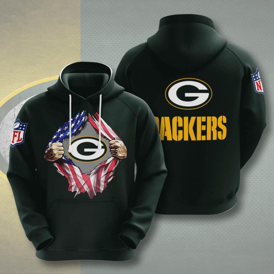 Sports American Nfl Green Bay Packers 3D All Over Print Zip Up Hoodie Option