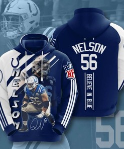Sports American Nfl Indianapolis Colts Quenton Nelson 3D All Over Print Zip Up Hoodie Option