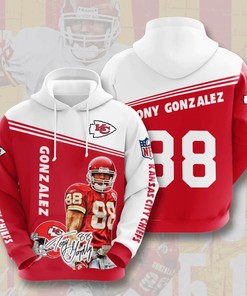 Sports American Nfl Kansas City Chiefs Tony Gonzalez 3D All Over Print Zip Up Hoodie Option