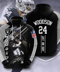Sports American Nfl Las Vegas Raiders Charles Woodson 3D All Over Print Zip Up Hoodie Option
