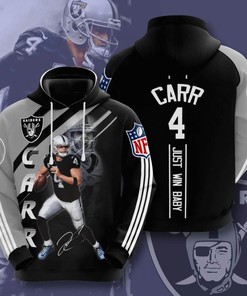Sports American Nfl Las Vegas Raiders Derek Carr 3D All Over Print Zip Up Hoodie Option