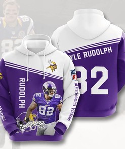 Sports American Nfl Minnesota Vikings Kyle Rudolph 3D All Over Print Zip Up Hoodie Option