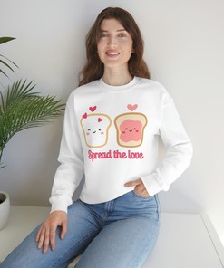 Spread the Love, Unisex Sweatshirt, Valentines Sweater, Cute Sweater, Gift for Her, Peanut Butter Jelly