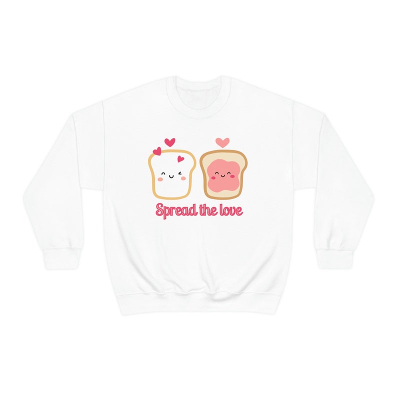 Spread the Love, Unisex Sweatshirt, Valentines Sweater, Cute Sweater, Gift for Her, Peanut Butter Jelly - Image 3