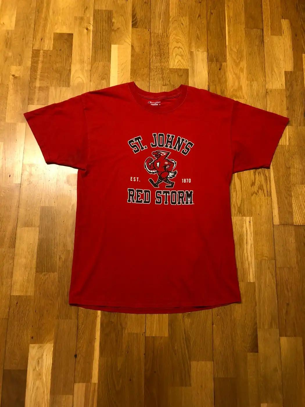 St. John’s University Red Storm Athletics Team T-Shirt Sweatshirt Pullover Hoodie Reprinted Full Color Full Size Gift For NCAA Fans