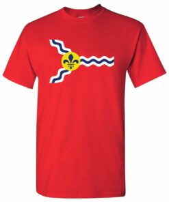 St Louis US City Flag Basic Shirt Sweatshirt Pullover Hoodie Reprinted Full Color Full Size