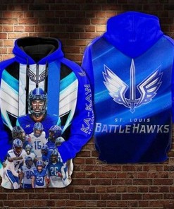 St. Louis Battlehawks Xfl The Dome Blue 3D Full Print Hoodie And Zip Up For Men And Women Battlehawks 3D Printed Shirt