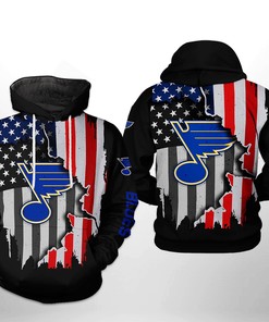 St. Louis Blues Nhl Us Flag Team 3D All Over Print Zip Up Hoodie Option