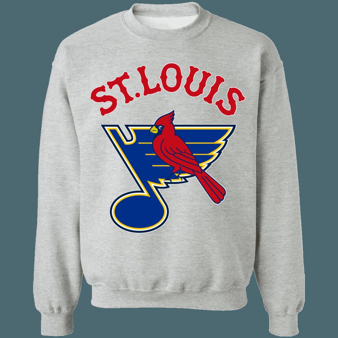 St.Louis Blues Cardinals MASH-UP MLB NHL Crewneck Sweatshirt Hoodie Shirt Gifts for Fans