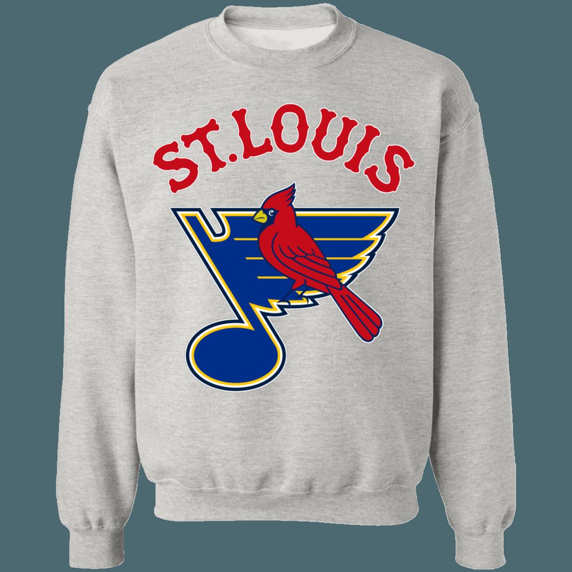 St.Louis Blues Cardinals MASH-UP MLB NHL Crewneck Sweatshirt Hoodie Shirt Gifts for Fans - Image 4