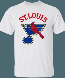St.Louis Blues Cardinals MASH-UP MLB NHL T-Shirt Sweatshirt Hoodie Gifts for Fans