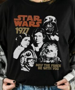 Star Wars 1977 Characters Vader Leia Han Solo Vintage Portrait Collage Shirt, Unisex T-shirt Family Birthday Gift Adult Kid Toddler Tee